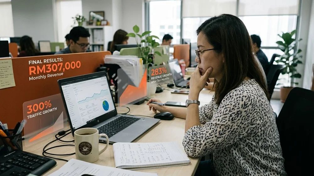 Final results: RM307,000 monthly revenue, 300% traffic growth, 283% revenue growth