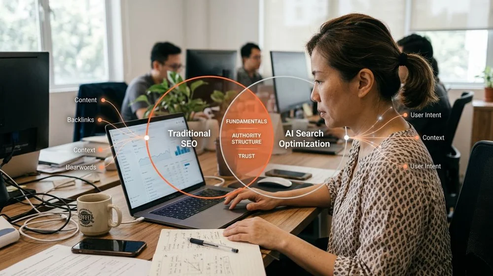Overlap in fundamentals between SEO and AI search