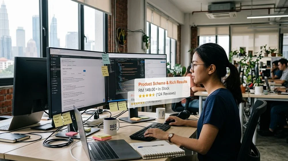 Product schema producing rich results in search listings